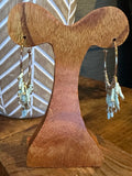 Gold hoop seed bead earrings