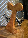 Gold hoop seed bead earrings