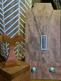 Gray druzy open rectangle set