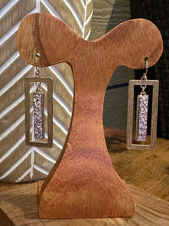Rose gold druzy earring