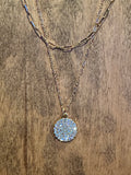 Multi crystal and pave necklace