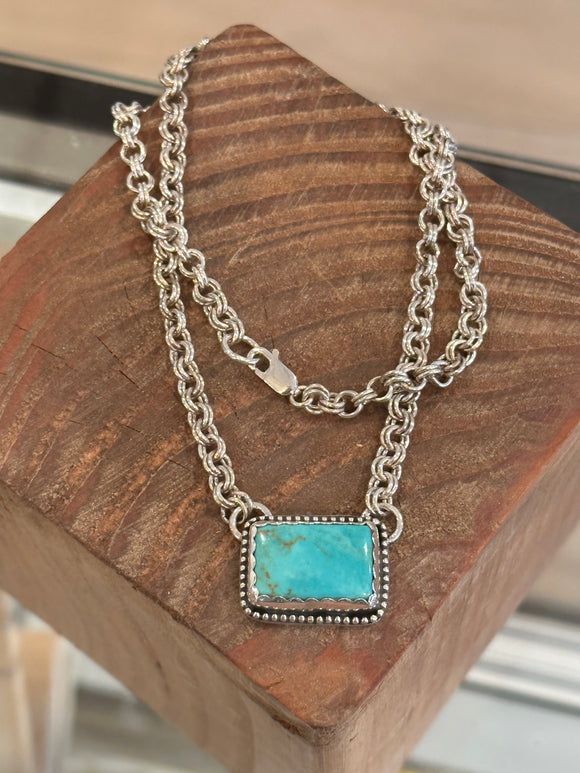 Turquoise on Chain Necklace