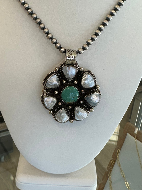Turquoise & Mother of Pearl pendant