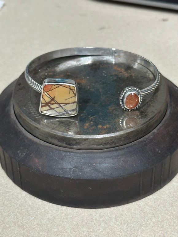 Red Creek Jasper & Sunstone Cuff Bracelet