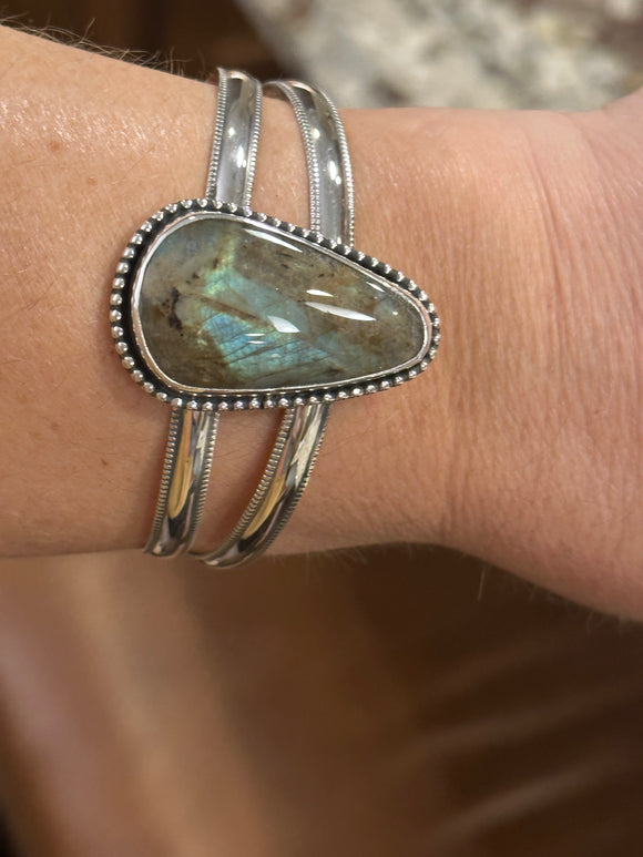 Labradorite Double Cuff Bracelet