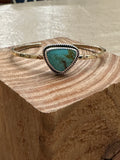 Turquoise Stamped Brass Cuff