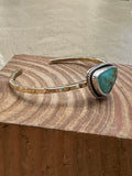 Turquoise Stamped Brass Cuff