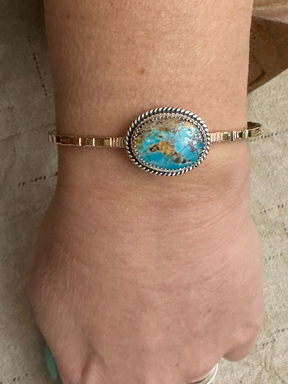 Persian Turquoise Brass Cuff