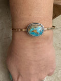 Persian Turquoise Brass Cuff