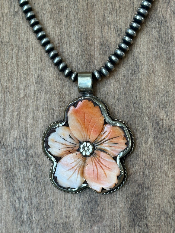 Bone Flower Pendant
