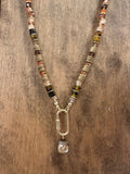 Stone Disc Crystal Bead Austrian Crystal Necklace