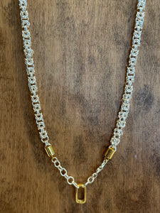 Two Tone Loop Chain Charm Necklace