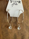 Water Resistant 2” Crystal Drop Hoop Earring