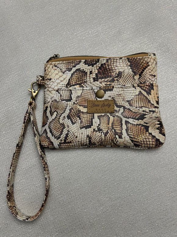 Snake Print Wristlet