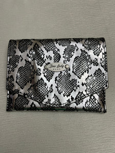Metallic Snake Print Clutch
