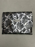 Metallic Snake Print Clutch