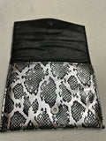 Metallic Snake Print Clutch