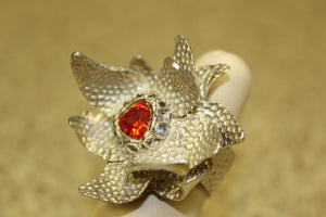 Precious Metal Clay flower ring