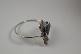 Rainbow calsilica clasp bangle bracelet