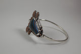Rainbow calsilica clasp bangle bracelet