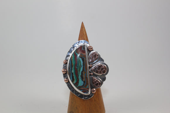 Rainbow Calsilica Ring