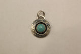 Sterling silver textured dome pendant with turquoise stone