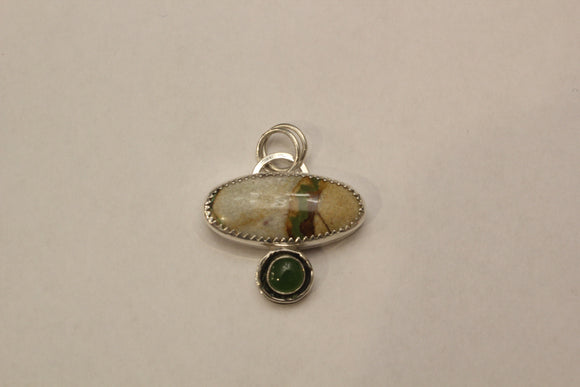 Turquoise & Nephrite jade pendant