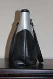 SILVER AND BLACK DEEP V PURSE
