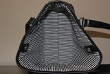 SILVER AND BLACK DEEP V PURSE