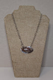HAMMERED SILVER WITH AGATE AND COPPER ACCENTS PENDANT