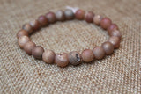 PINK DRUZY AGATE STRETCH BRACELET