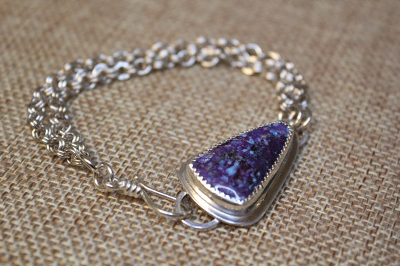 Sugilite and Turquoise chain bracelet