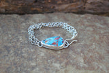 Coral Mountain Turquoise double chain bracelet with hook clasp
