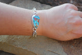 Coral Mountain Turquoise double chain bracelet with hook clasp