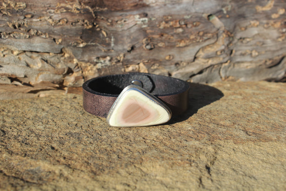 Imperial jasper leather bracelet