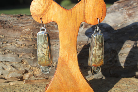 Boulder opal dangle earring