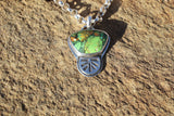 Gaspeite in matrix pendant