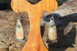Crazy lace orange & grey earrings