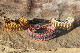 Leather & Rhinestone Bracelet