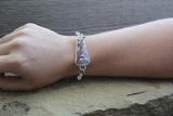 Leopard Skin Jasper leather strand bracelet