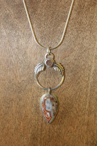AGATE & DRUZY LEAF PENDANT
