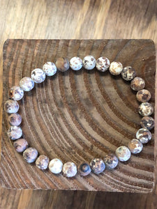 Gents cream & brown stretch bracelet