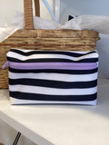 Striped red zipper bag