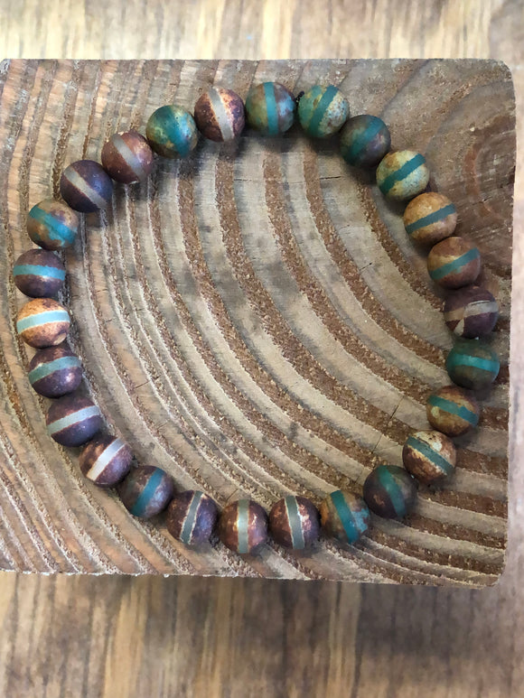 Gents agate stretch bracelet
