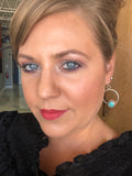 TURQUOISE & COPPER CIRCLE DANGLE EARRINGS