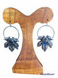 Rose cut Labradorite floral earring