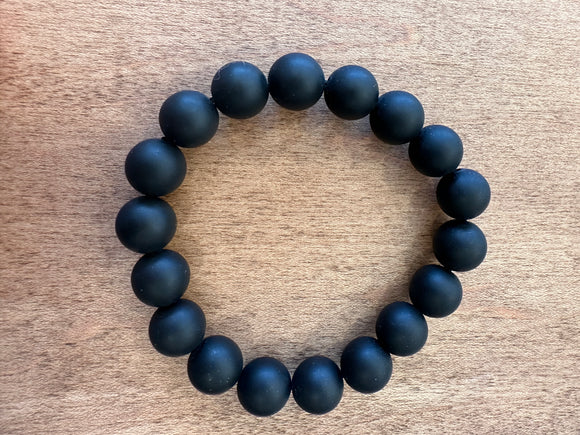Black matte stretch bracelet