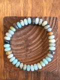 Gents faceted Amazonite stretch bracelet