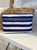 Striped red zipper bag