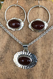 Carnelian hammered pendant